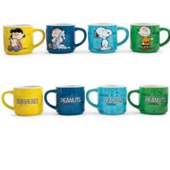 Peanuts Characters Ceramic Stacking Mug Set With Rack Each Holds 10 Ounces NWOT - Picture 4 of 5